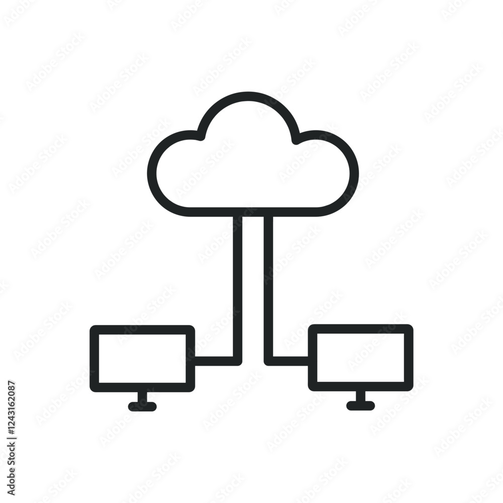 Poster networking thin line icons. perfect pixel on transparent background