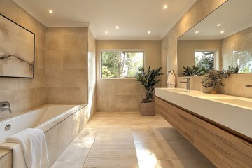 Modern bathroom design home interior minimalist bright