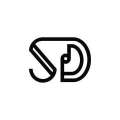 SD monogram logo design letter text name symbol monochrome logotype alphabet character simple logo