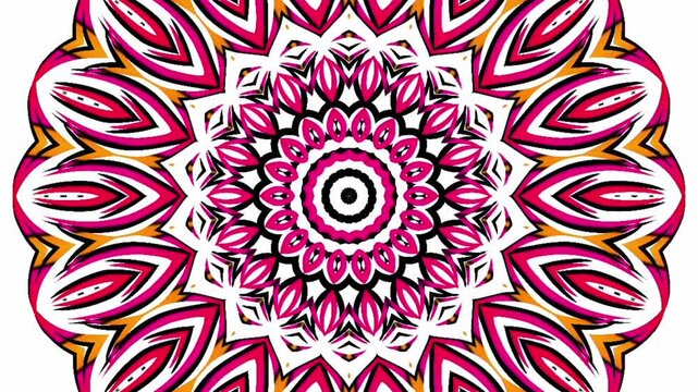 caleidoscope classic gradient circle flower art pattern of traditional tenun batik ethnic dayak ornament for animation ads	