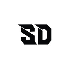 SD monogram logo design letter text name symbol monochrome logotype alphabet character simple logo