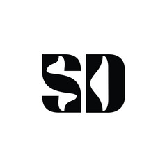 SD monogram logo design letter text name symbol monochrome logotype alphabet character simple logo