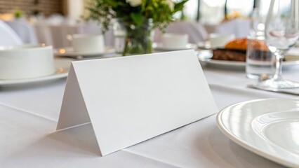 Fototapeta premium A Festive Table in Honor of the Great Celebration. Paper Table Card Horizontal. 