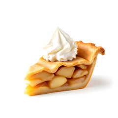Delicious Apple Pie Slice with Whipped Cream