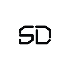 SD monogram logo design letter text name symbol monochrome logotype alphabet character simple logo