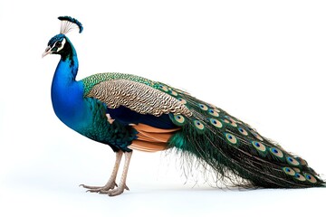 Obraz premium a peacock isolated on white background 