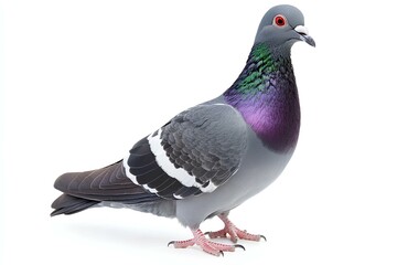 a pigeon isolated on white background 