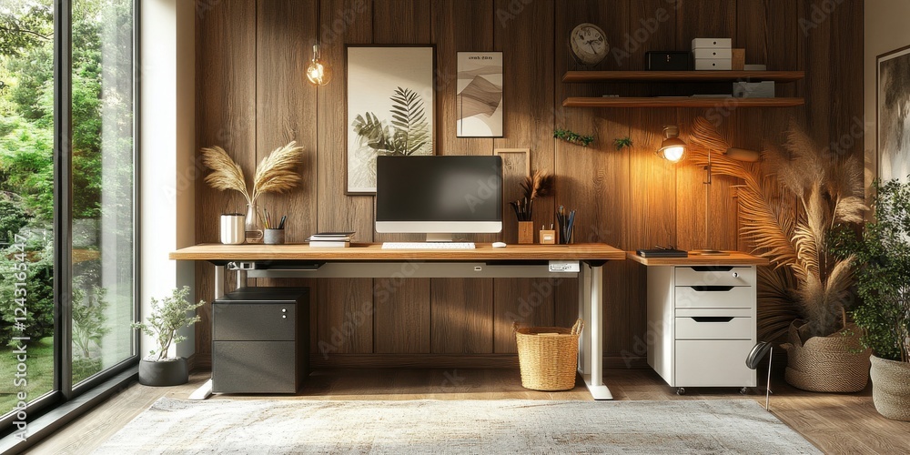 Poster flexible workspace solutions with portable workstations and modular workspaces allowing seamless tra