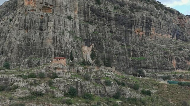 The Monastery of Panagia of the Rock, located at the base of the rock, reveals the village of Nemea