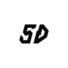 SD monogram logo design letter text name symbol monochrome logotype alphabet character simple logo