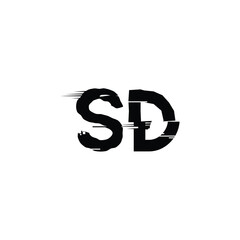 SD monogram logo design letter text name symbol monochrome logotype alphabet character simple logo