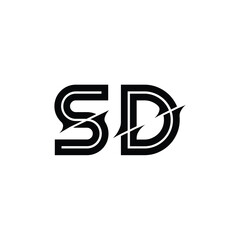 SD monogram logo design letter text name symbol monochrome logotype alphabet character simple logo