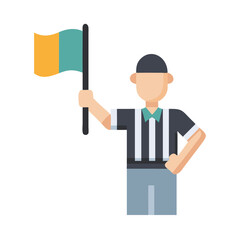 Referee Flag Icon waving flag in sports