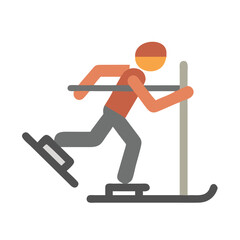 Skiing Icon in action on snowy terrain