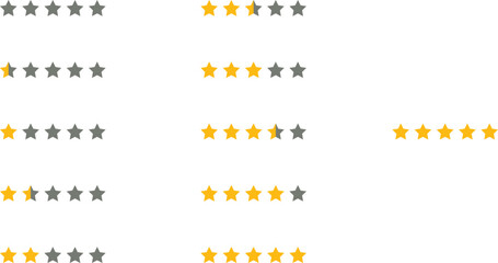 set Yellow five star rating set of icons of vector icons for design
