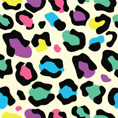 Seamless colorful Leopard vintage seamless Pattern Style	
