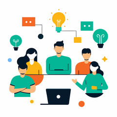 Startup teams working together in co-working space