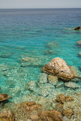 The Greek island of Karpathos surrounded by the Mediterranean Sea