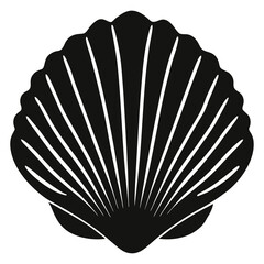 silhouette vector of seashell fossil 