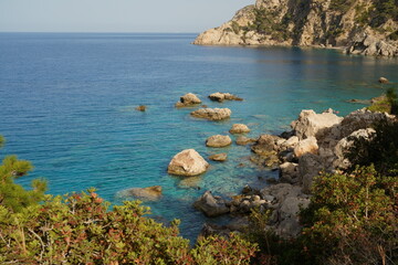 The Greek island of Karpathos surrounded by the Mediterranean Sea