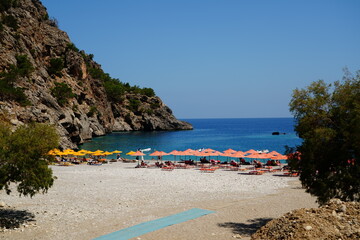 The Greek island of Karpathos surrounded by the Mediterranean Sea