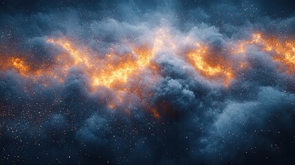 Fiery Nebula: Abstract Cosmic Fire and Smoke Texture