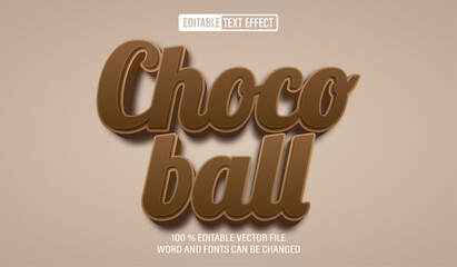 Editable 3d text style effect - Chocolate Ball Candy  text effect Template
