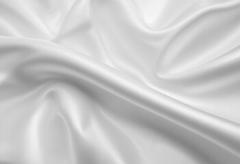 Obraz premium A close-up of white silk fabric with a satin finish