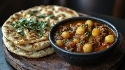 A Somalian canjeero flatbread served with stew