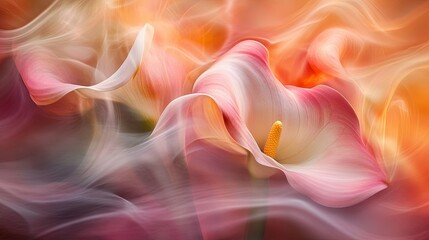 Soft-focus delicate calla lilies, Peru Independence Day.