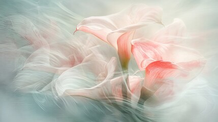Soft-focus delicate calla lilies, Peru Independence Day.