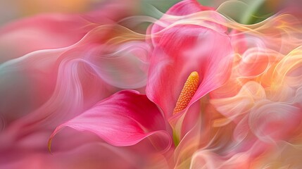 Soft-focus delicate calla lilies, Peru Independence Day.