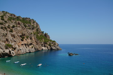 The Greek island of Karpathos surrounded by the Mediterranean Sea