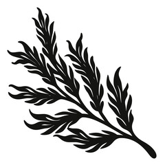 silhouette vector of a kelp strand 