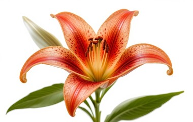 Fototapeta premium A close-up of pressed and dried lilies on a white background