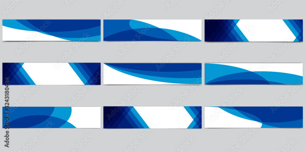 Poster divider header for app, banners or posters. set of template dividers shapes for website. curve lines