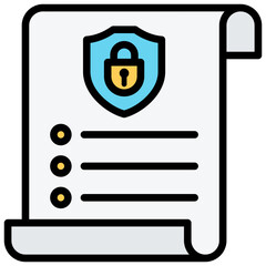 Policy Outline Color Icon