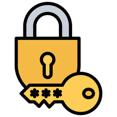 Password Outline Color Icon