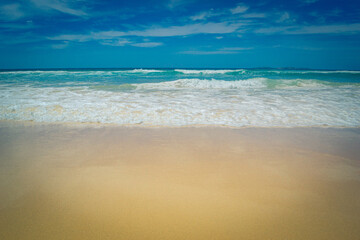 Waves on Golden Sand at Narooma Surf Beach, New South Wales, Australia