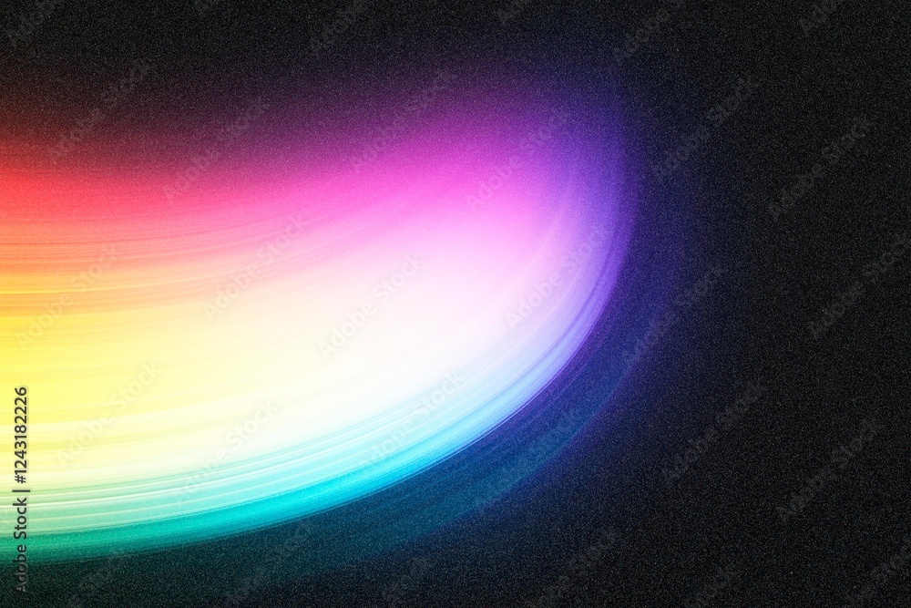 Poster colorful light trails creating abstract swirling pattern on dark background