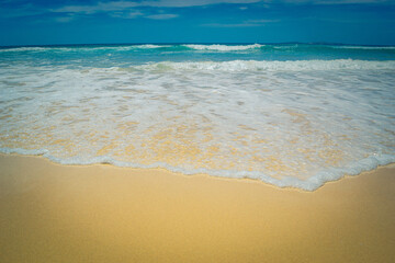 Waves on Golden Sand at Narooma Surf Beach, New South Wales, Australia