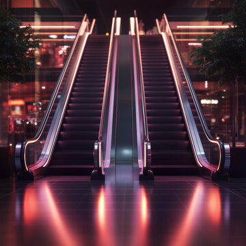 Shopping mall escalator