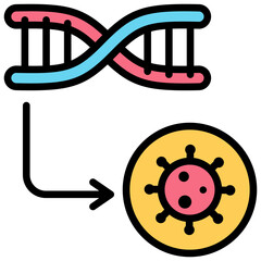 Transfection Outline Color Icon