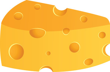 3D Illustration of Yellow Triangular Cheese