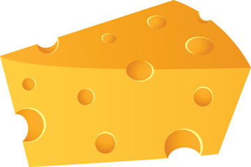 3D Illustration of Yellow Triangular Cheese