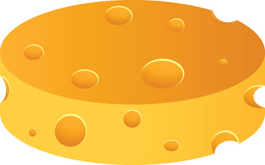 Round cheese head dairy product isolated on white background