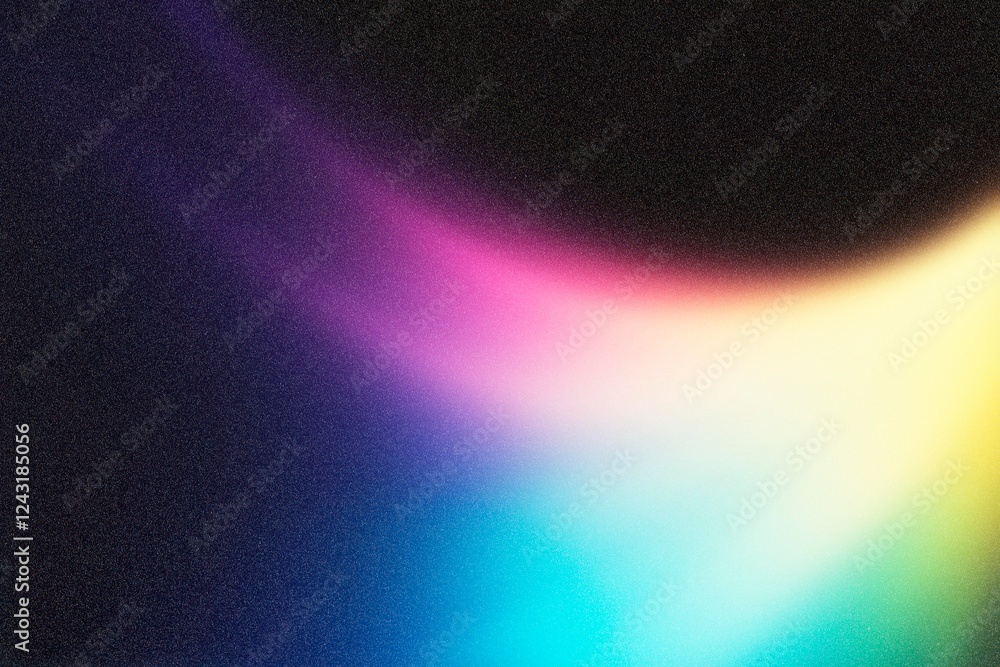 Poster colorful light leak creating a spectrum on dark background