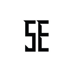 Obraz premium SE monogram logo design letter text name symbol monochrome logotype alphabet character simple logo