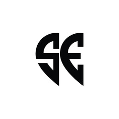 Obraz premium SE monogram logo design letter text name symbol monochrome logotype alphabet character simple logo