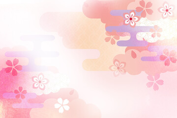 ピンクの美しい桜の背景イラスト